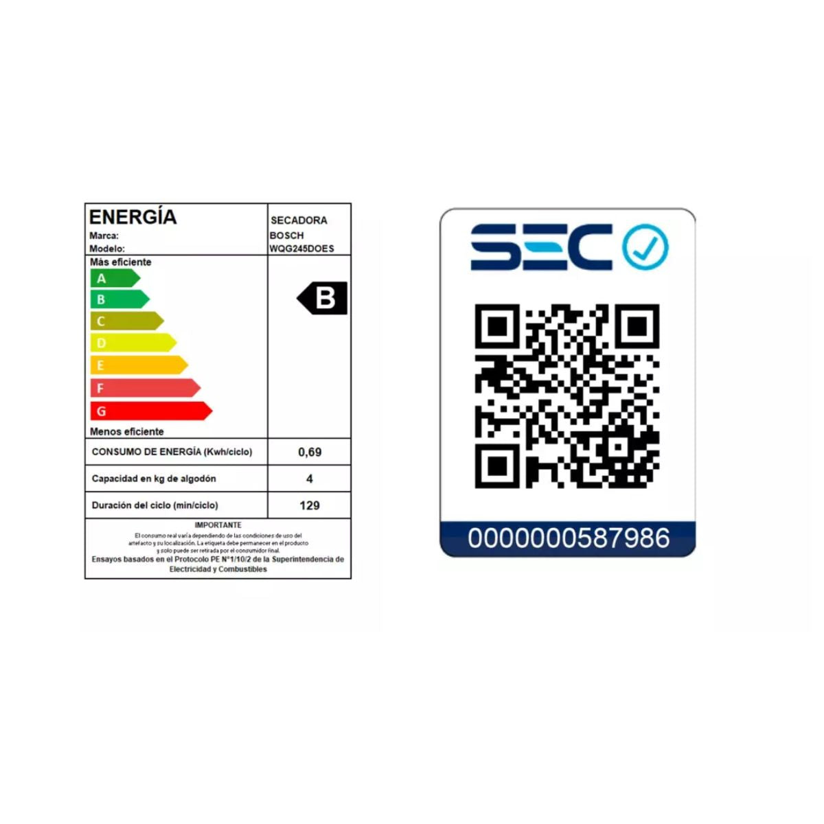 Secadora con Bomba de Calor 9 kg Serie 6 WQG245D0ES Bosch