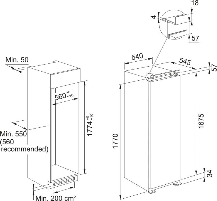 Congelador Panelado Monodoor FSDF 330 NF NE E