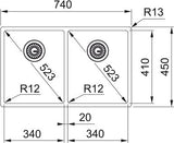 Lavaplatos BXX BOX 220/120 34-34 Franke