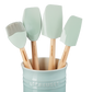 Set de 4 Espátulas + Bote 1.1L Sea Salt Le Creuset
