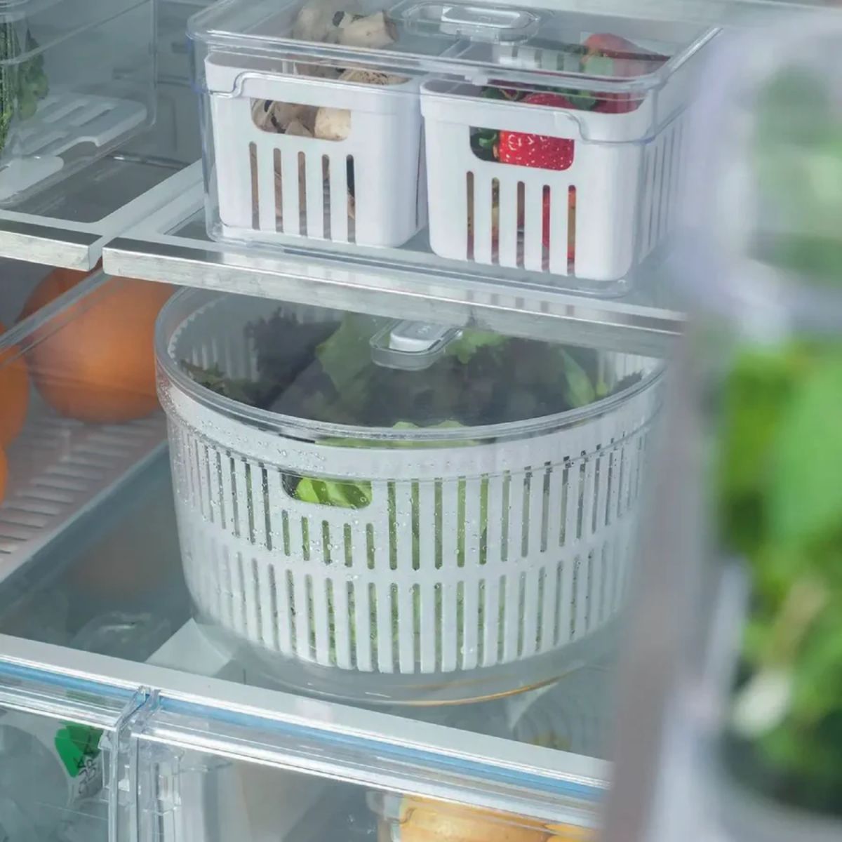 Kit Centrífuga y Organizador de Verduras 5.5L Clear Fresh OU