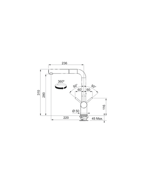 Grifería Franke ACTIVE PLUS Nozzle Side HP Onyx Blanco Franke
