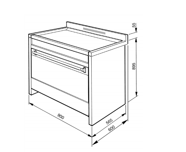 Cocina Smeg Gas Opera 90 A1-9 Gas Natural