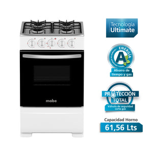 Cocina a Gas 4 Quemadores 52cm CMC20ABX-6 Blanca Mabe