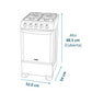 Cocina a Gas 4 Quemadores 52cm CMC20ABX-6 Blanca Mabe