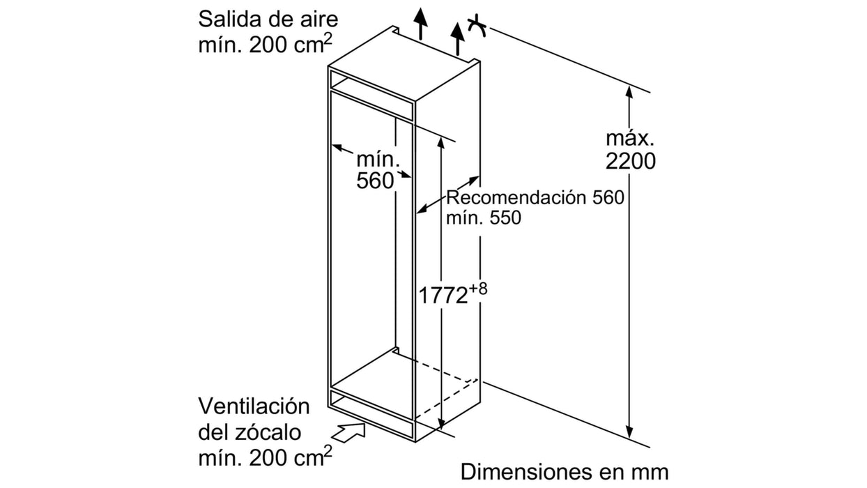 Freezer Bosch GIN81AEF0 Puerta Panelable 211 Lts