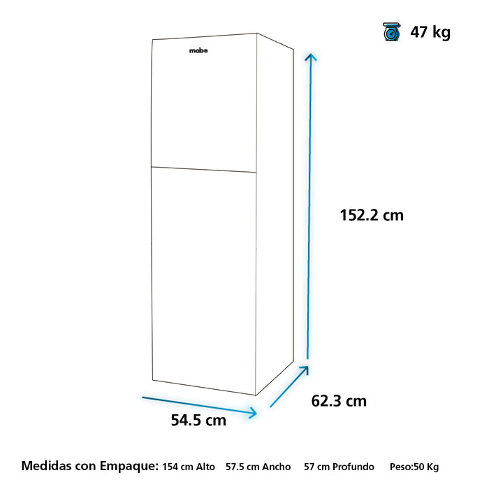 Refrigerador Combinado 222L RMN222PXLRS0 - Mabe